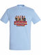 Unisex T-shirt Stranger Things Season 5 Main Crew 80s Style Group Logo Sky Blue