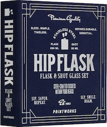 Glass Pocket Set Accessories Printworks Hip Flask Stainless Steel