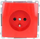 Simon Basic Einzeln Steckdose mit Rotem Deckel Bmgz1z.01/22