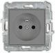 Icon Single Socket Mechanism 2p+z Grounding Overcast Front Tracks Matt Grey 27igp-1zp