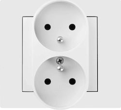 Vestra Double Socket 2x2p+ Modular Without Fram...