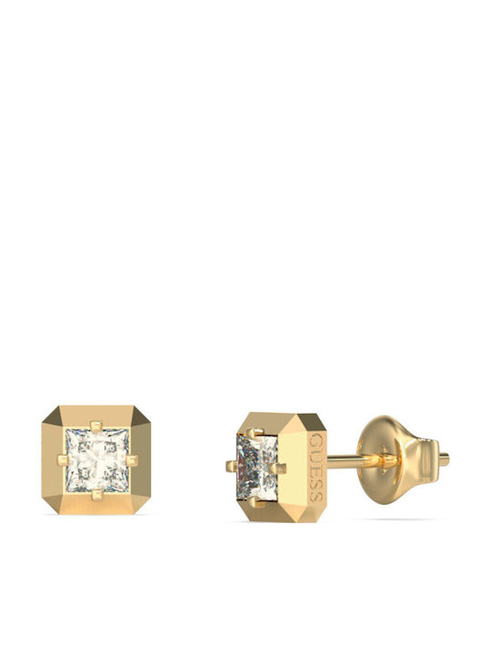 Guess Guess Steel Gold Plated Stud Earrings with Stones JUBE06180JWYGT U Guess Guess Steel Gold Plated Stud Earrings with Stones JUBE06180JWYGT U