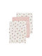 Meyco Λαβέτες Ώμου από Μουσελίνα Ροζ 30x30εκ. 3τμχ
