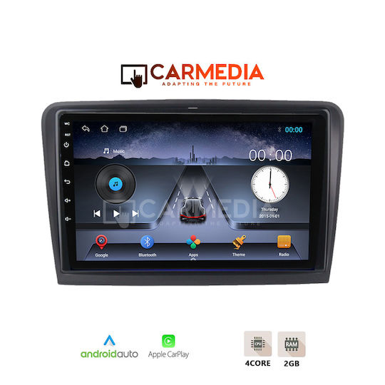 Carmedia Ηχοσύστημα Αυτοκινήτου για Skoda Superb 2008-2015 (Bluetooth/USB/WiFi/GPS/Apple-Carplay/Android-Auto) με Οθόνη Αφής 10"