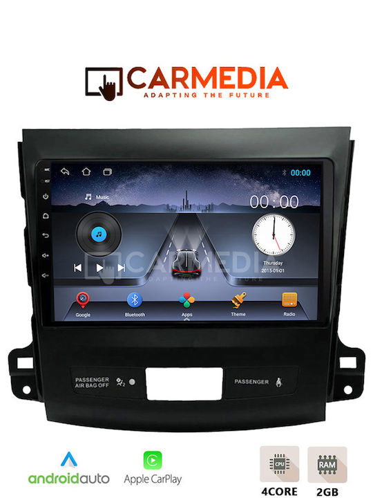 Carmedia Car Audio System for Peugeot 4007 Mitsubishi Outlander Citroen C-Crosser 2006-2012 Bluetooth USB Wi-Fi GPS Apple CarPlay Android Auto with 9 Inch Touch Screen