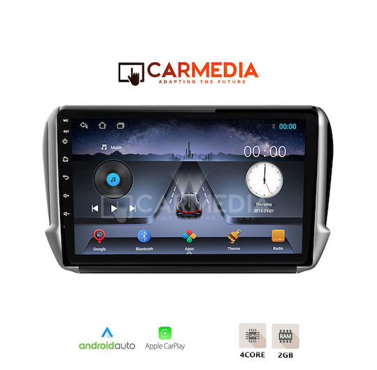 Carmedia Car Audio System for Peugeot 2008 2015 (Bluetooth/USB/WiFi/GPS/Apple-Carplay/Android-Auto) with Touch Screen 10"
