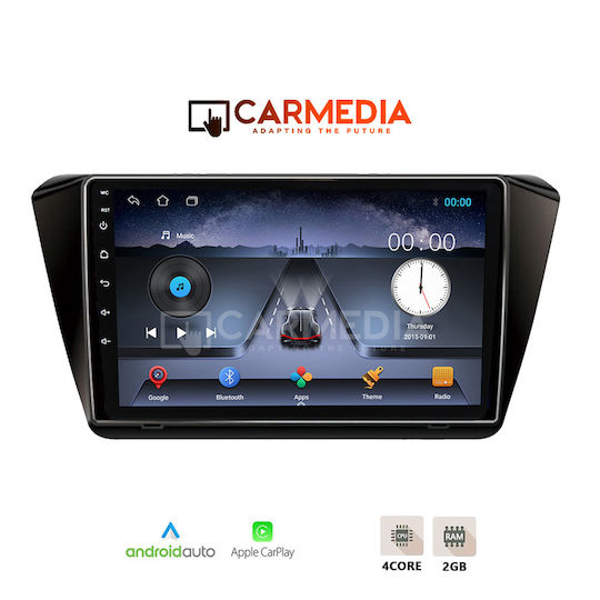 Carmedia Ηχοσύστημα Αυτοκινήτου για Skoda Superb 2015 (Bluetooth/USB/WiFi/GPS/Apple-Carplay/Android-Auto) με Οθόνη Αφής 10"