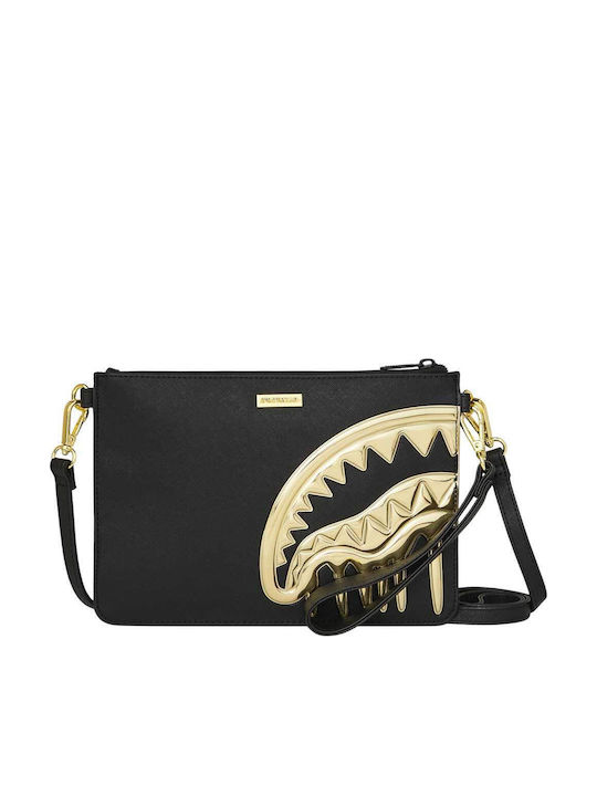 Shark Leder Damen Schultertasche Schwarz