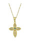 Women's Byzantine Cross from Gold Plated Silver with Chain