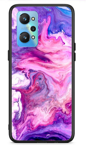 Realme GT Neo 2 Marble Art Черен Лъскав Калъф