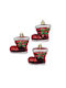 Hanging Boot Ornament Red 5x6.5cm Set 3pcs
