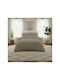Melinen Cearșaf Super dublu cu Elastic 160x200+35cm. Lavish Olive/grey