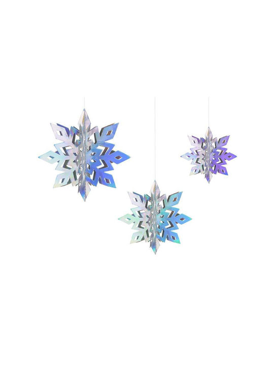 Hängendes Schneeflocke Ornament Papier Gray Set 6Stück