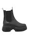 Leder Stiefeletten Damen Schwarz
