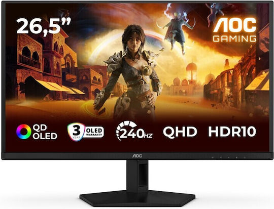 AOC Q27G41ZDF QD-OLED HDR Gaming Monitor 25.6" QHD 2560x1440 240Hz με Χρόνο Απόκρισης 0.3ms GTG