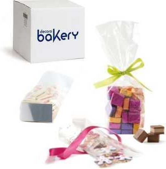 Transparent Food Packaging Bags with Paper Bottom 100 Pieces Size 8x5x28cm