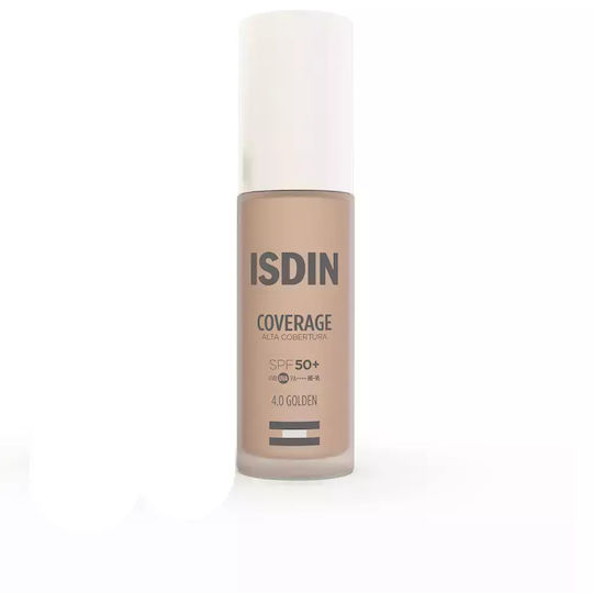 Isdin Coverage Αντηλιακό Προσώπου SPF50+ με Χρώμα 4.0 Golden 30gr