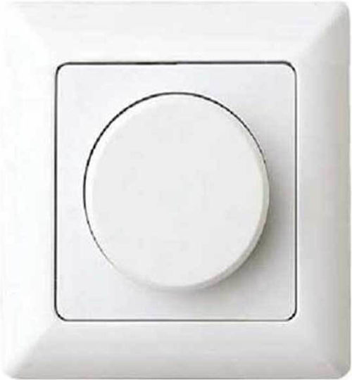 Gao Διακόπτης Dimmer με Πλαίσιο LED Περιστροφικός 300W σε Λευκό Χρώμα