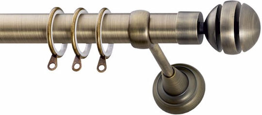 Frans Bară Metalică Pentru Perdele E6 Single Ø25mm 160cm Bronz Antic