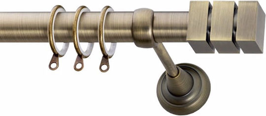 Frans Metallisches Vorhangstangen E2 Doppel mit der Eisenbahn Φ25mm 160cm Antik Bronze