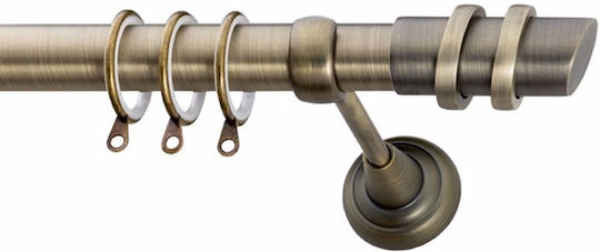 Frans Metallisches Vorhangstangen E1 Doppel mit der Eisenbahn Φ25mm 160cm Antik Bronze