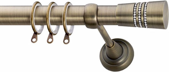 Frans Metallisches Vorhangstangen E4 Doppel mit der Eisenbahn Φ25mm 160cm Antik Bronze