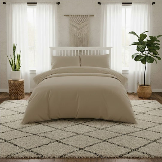 Melinen Lavish Bettbezug aus Baumwollsatin Doppelbett 225x245 Lavish Beige
