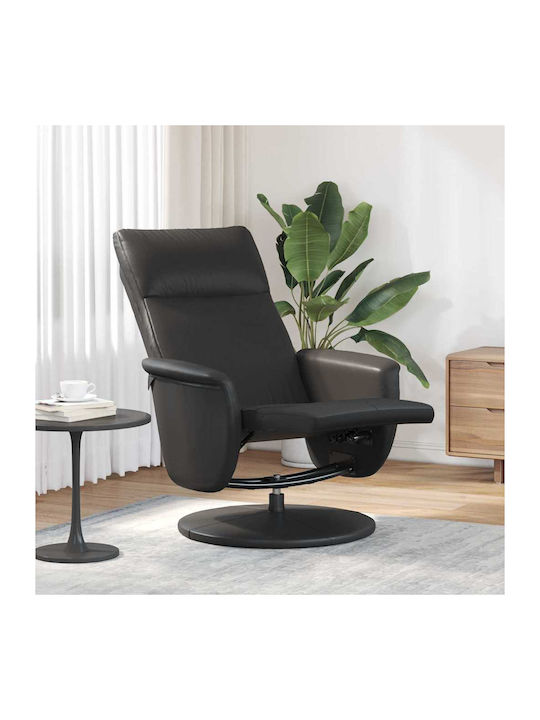 Modern Recliner Made of Black Faux Leather L71xW90xH105cm