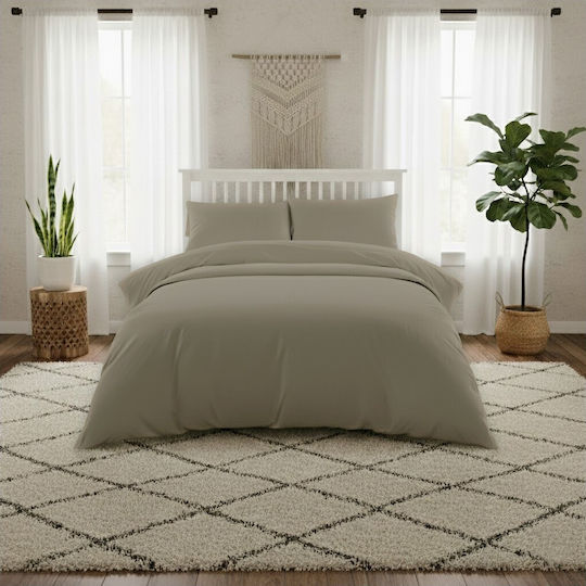 Melinen Σετ Μαξιλαροθήκες με Φάσα Olive/grey 53x72εκ.