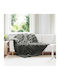 vidaXL Furry Single Blanket 150x220cm Dark Gray