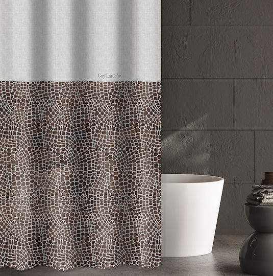 Guy Laroche Safari Cortină De Duș Țesătură Cu Grommet 240x185cm Choco