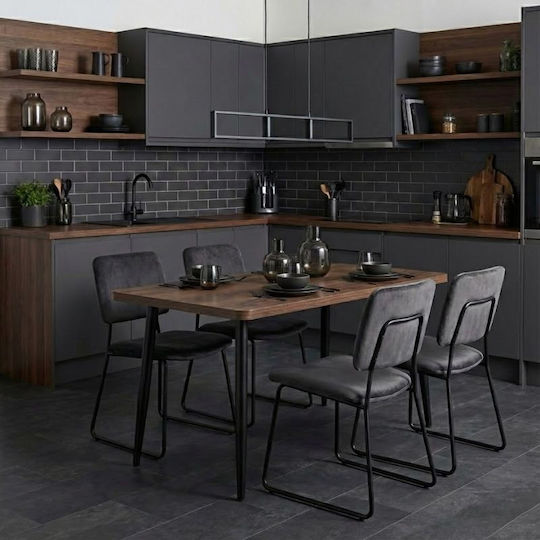 Levico Τραπεζαρίας Καπνιστή Καρυδιά 130x75x75εκ.
