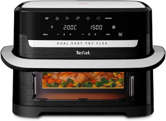 Tefal Friteuză cu Aer Dual Easy cu Două Cuve Detașabile 9lt Neagră