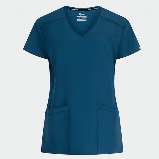 bwell Women's Blue Medical Blouse