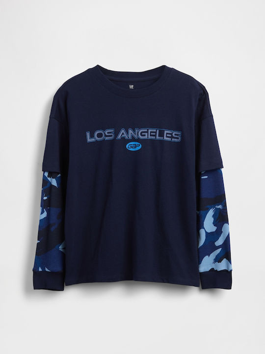 GAP Kids' Sweater Long Sleeve Navy Graphic Logo