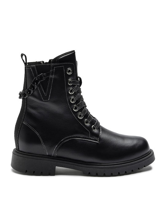 Leather Kids Boots Black