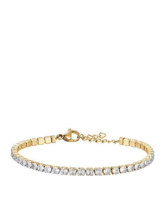 Touch Women's Bracelet Riviera made of Steel Gold Plated