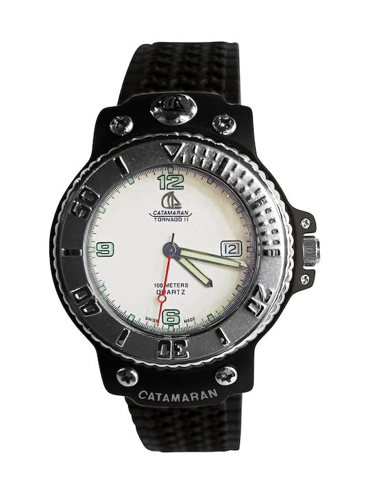Catamaran Men's Watch 41mm Battery with Black Leather Strap
