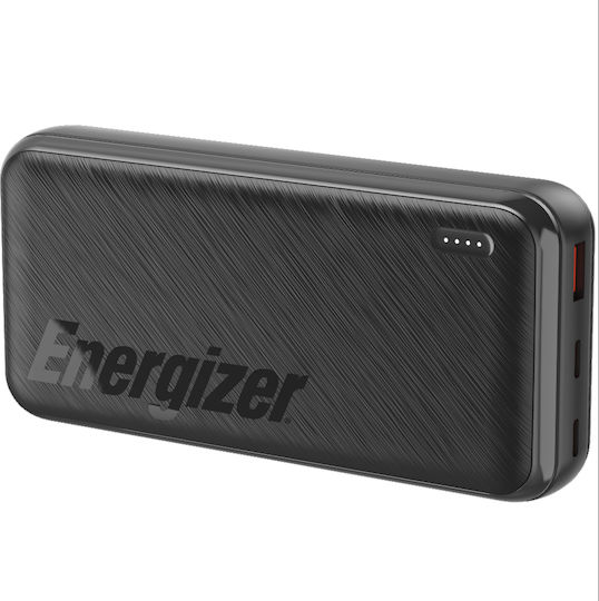 Energizer Power Bank 20000mAh 22.5W mit USB-A Ausgangsanschlüsse und 2 USB-C Ausgangsanschlüsse Schwarz