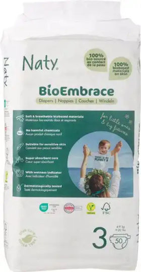 Naty Tape Diapers BioEmbrace No. 3 for 4-9kg 50pcs