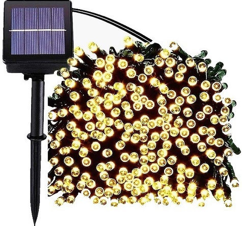 400 Λαμπάκια LED 50μ. Θερμό Λευκό Ηλιακά σε Σειρά