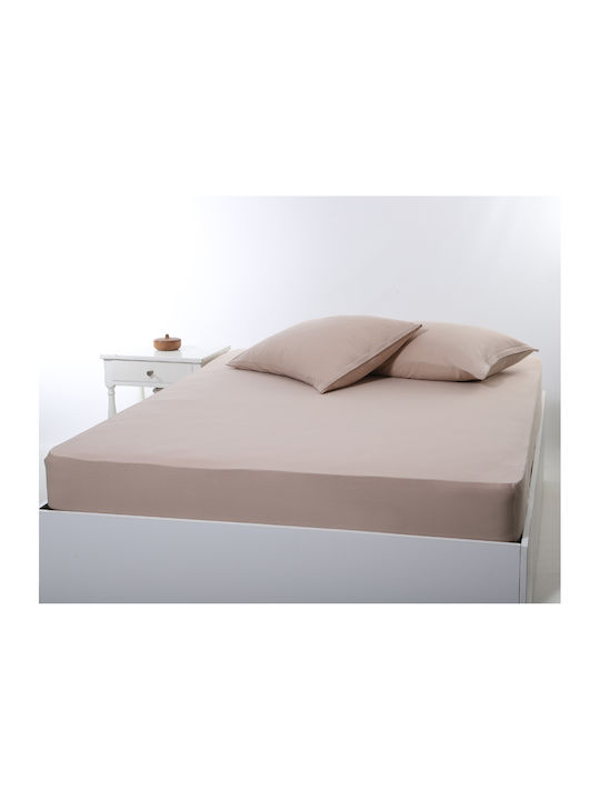 Silk Fashion Σεντόνι Μονό με Λάστιχο 100x200+35εκ. Dark Beige