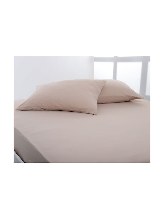Silk Fashion Σετ Μαξιλαροθήκες με Φάσα Dark Beige 50x70εκ.