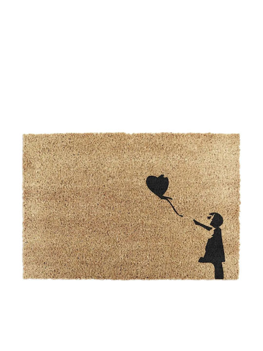 Artsy Mats Πατάκι Εισόδου από Κοκοφοίνικα με Αντιολισθητικό Υπόστρωμα Girl With A Ballon 60x40εκ.