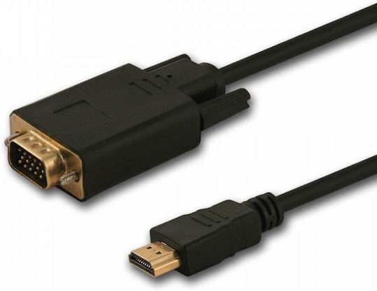 Savio Cable HDMI male - VGA male 1.8m Black