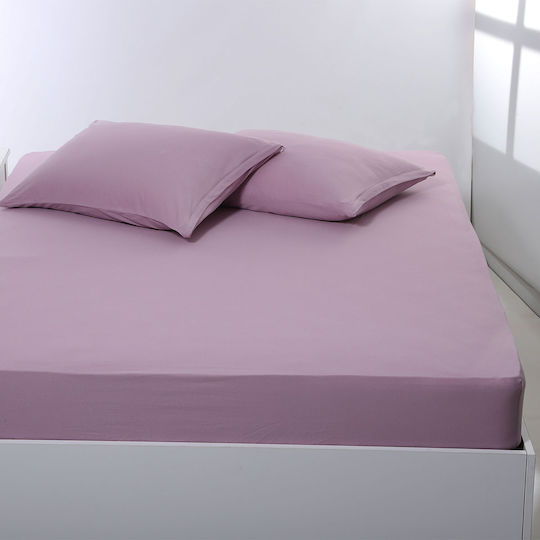 Silk Fashion Sheet King Size with Elastic 180x200+35cm. Cyclamen