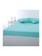 Silk Fashion Sheet for Single Bed with Elastic 100x200+35cm. Sea Green