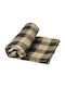 Sidirela Κουβέρτα Fleece Μονή 150x200εκ. Καρώ Καφέ-μπεζ