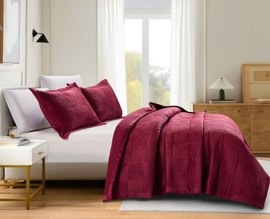 Liolios Home Set Coverlet Semi-double Burgundy 180x240cm 2pcs