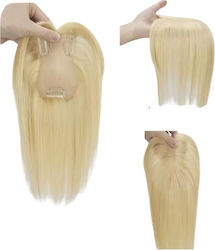 Damen Topper Toupé Spitze Haare Natürliche Menschliche Voll Spitze Genäht Transparent Blondes Platin 12 Zoll
